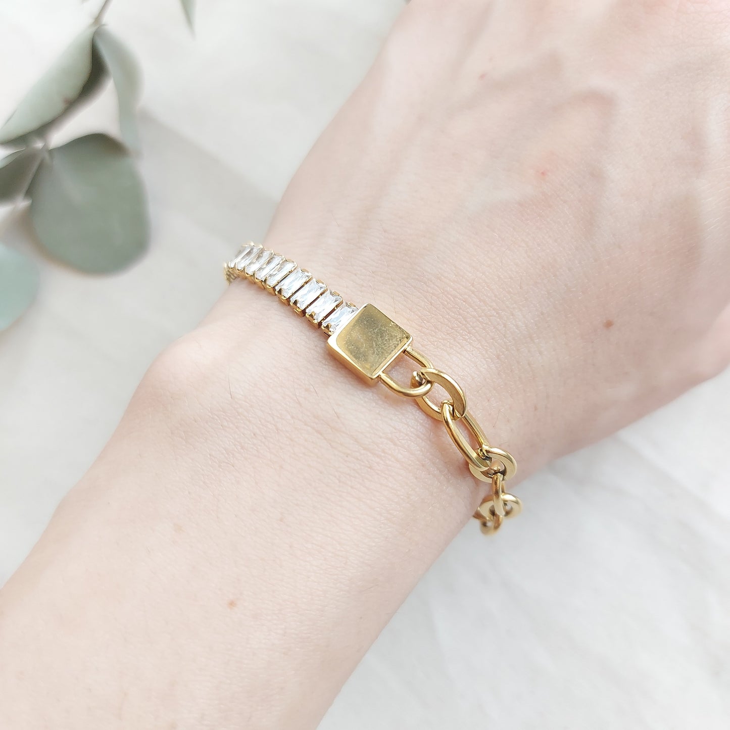 Zircon Chunky Chain Bracelet