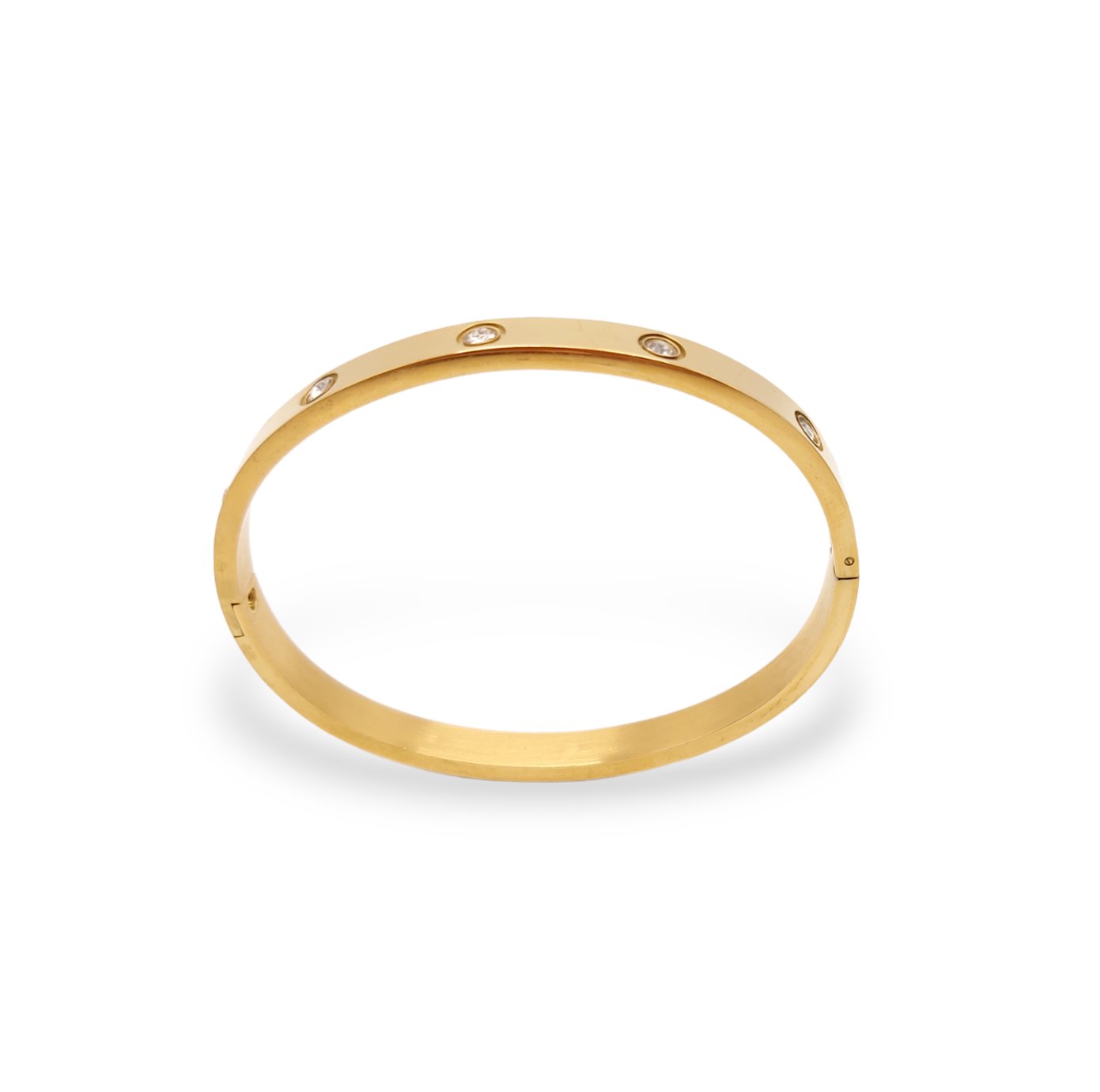 Gold Bangle with Rhinestones