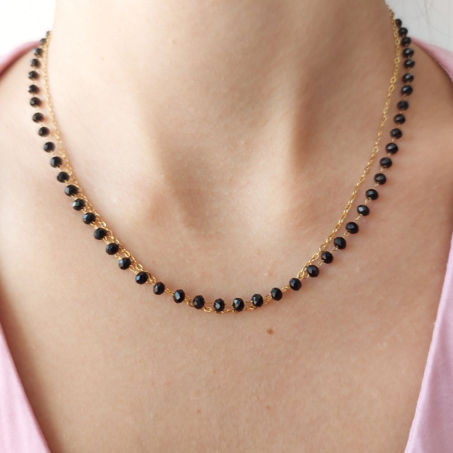 Black Crystals Necklace