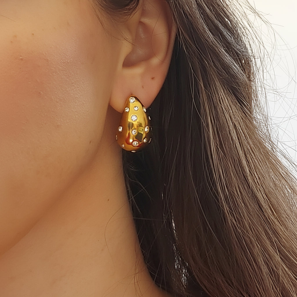 Drop Rhinestones Earrings