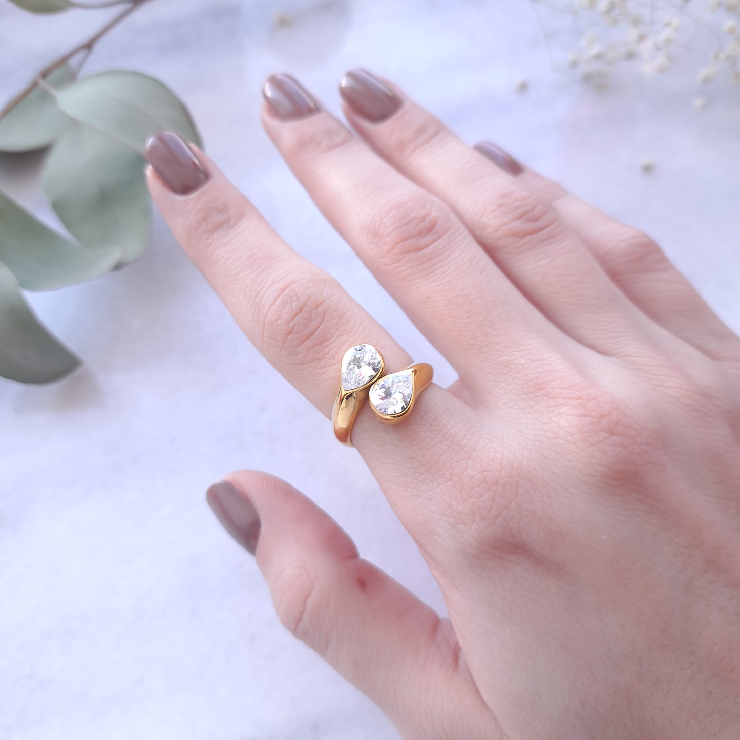 Double Crystal Ring