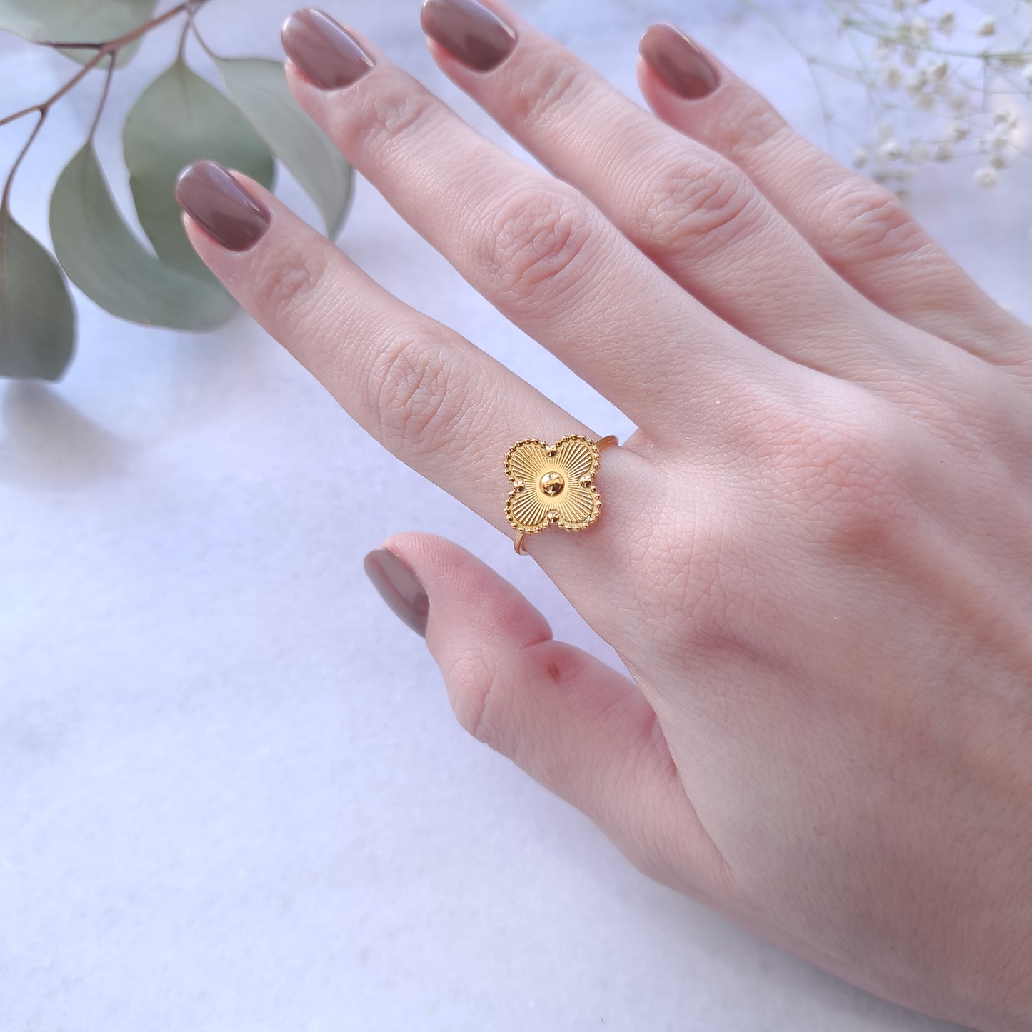 Gold Clover Ring