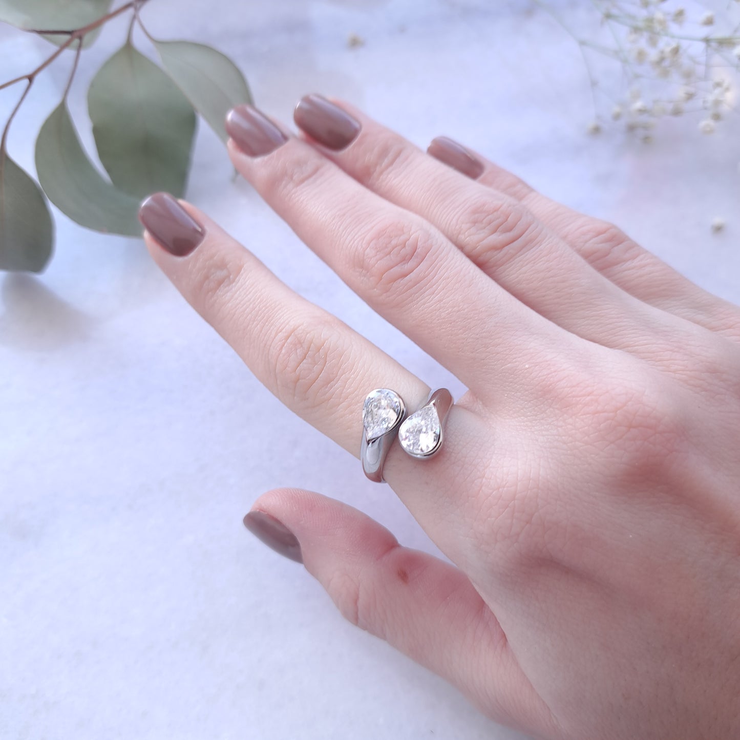 Double Crystal Ring
