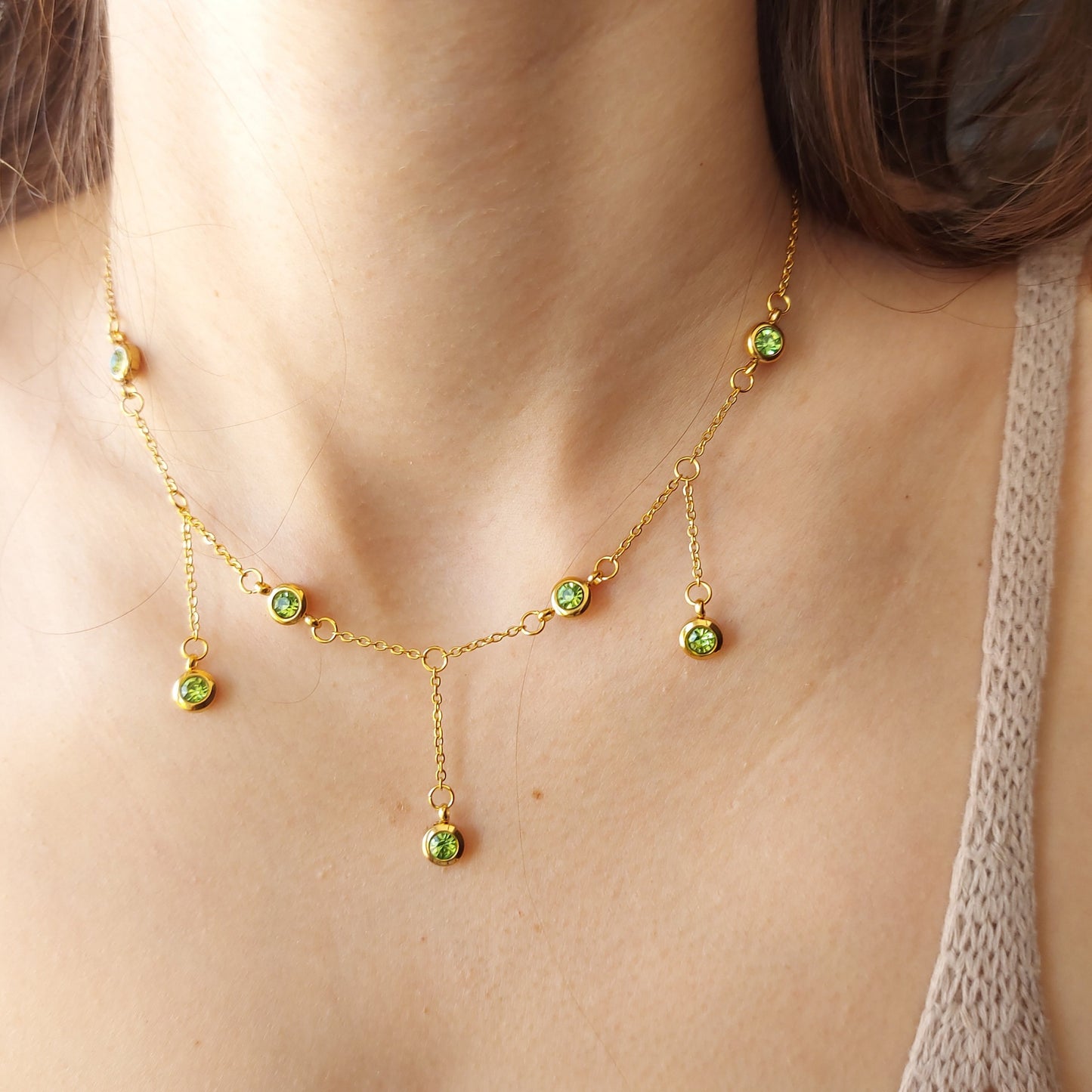 Light Green Cubic Zirconia Necklace