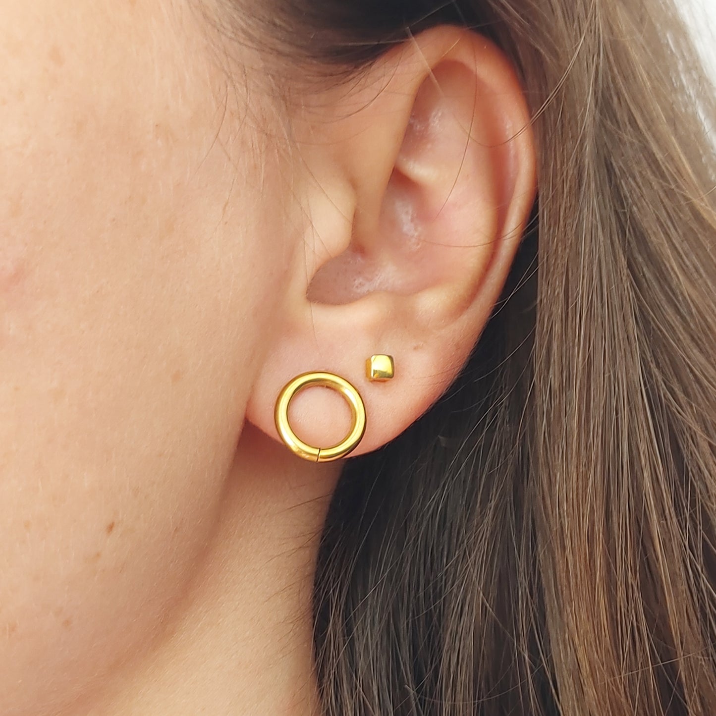 Double Ring Silver/Gold Earrings