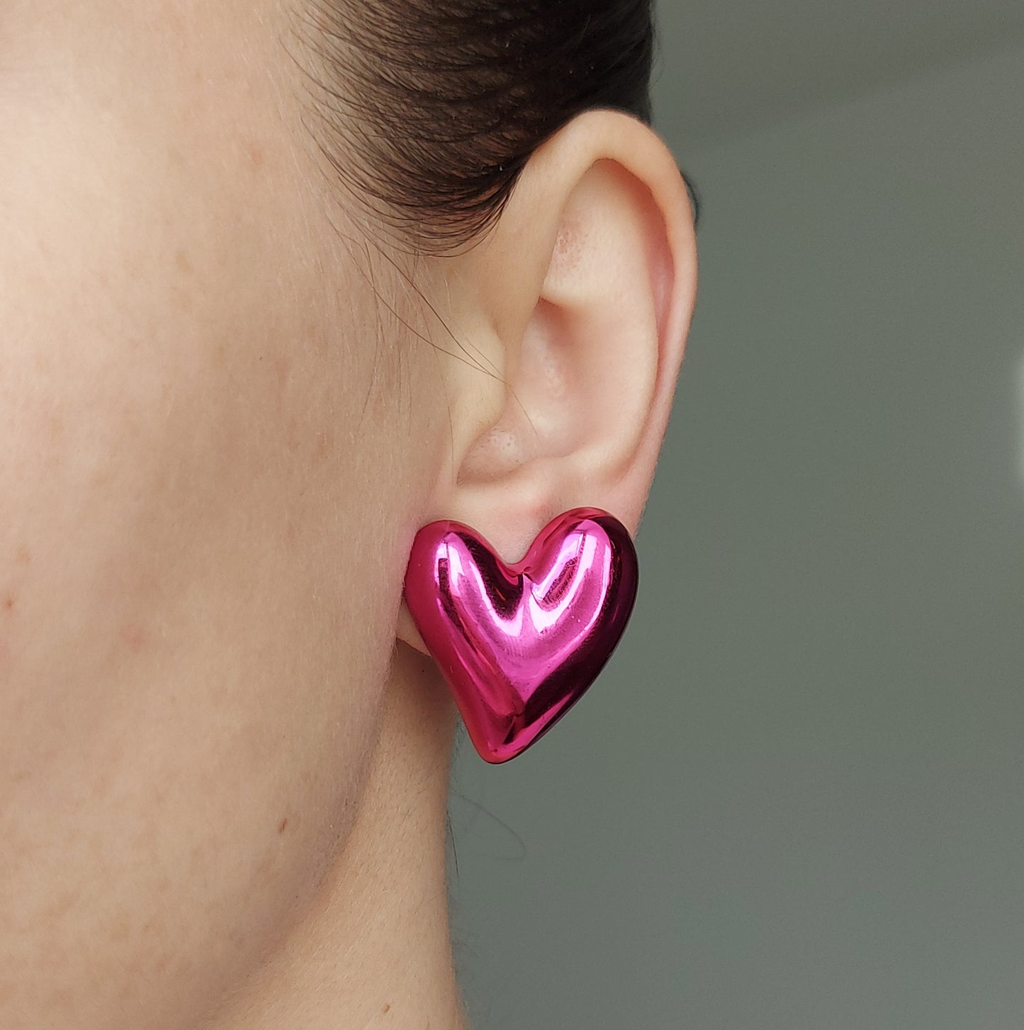 Heart Funk Pink Earrings