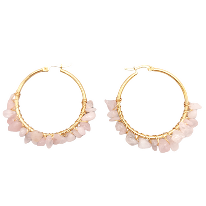 Natural Stones Hoops