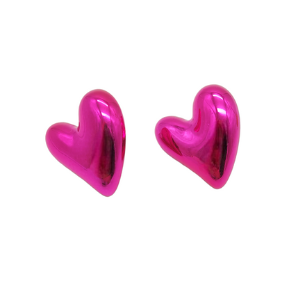 Heart Funk Pink Earrings