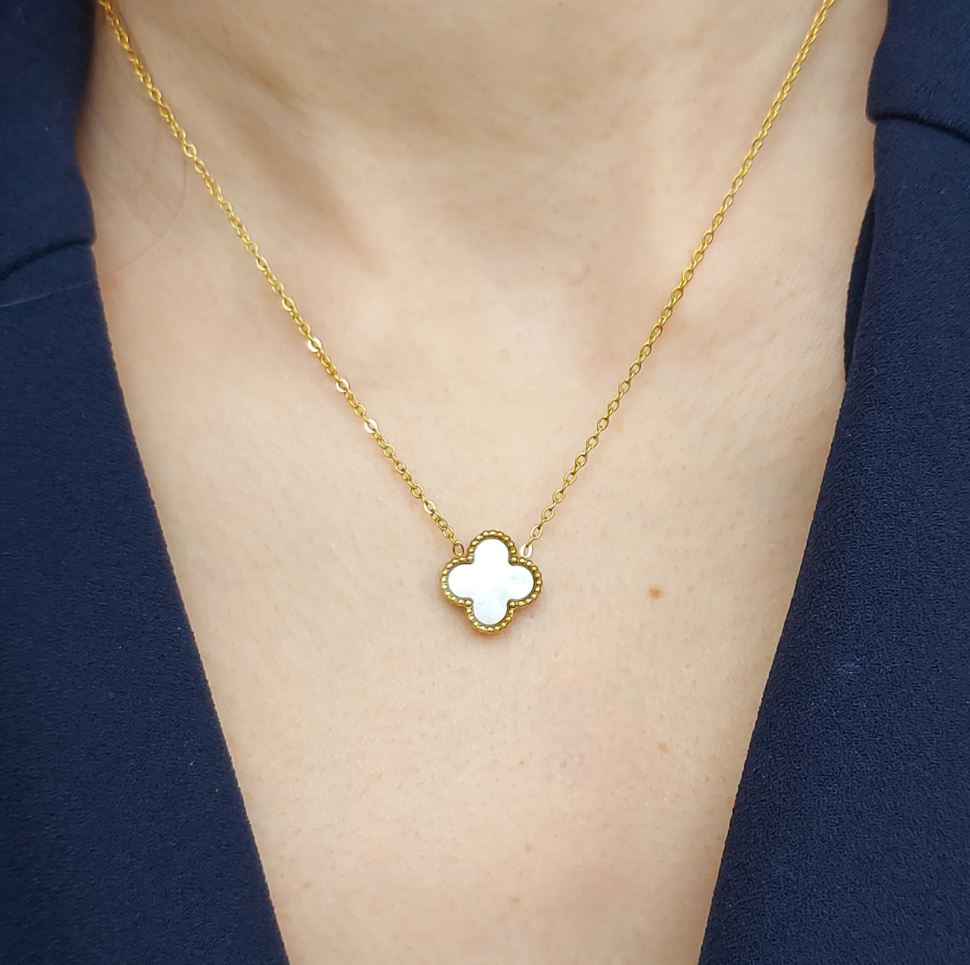 White Clover Pendant Necklace